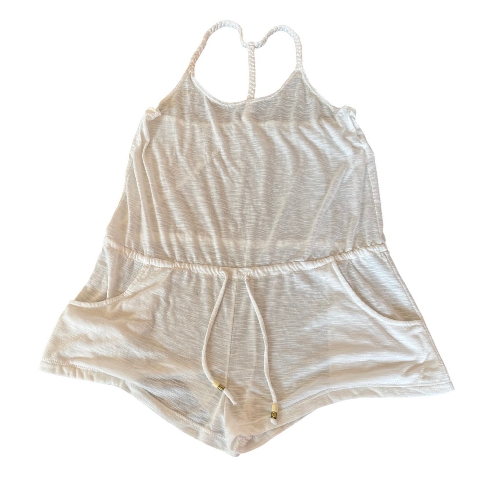BECCA by Rebecca Virtue Breezy Basic White Romper Swim Cover-Up SZ M - Picture 3 of 13